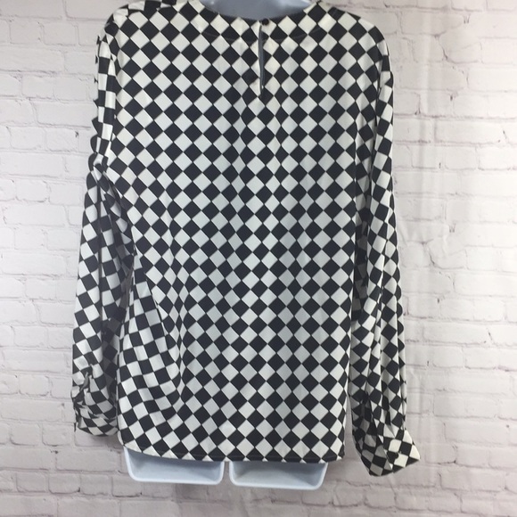 S.L.B. Black & White Large Checked Blouse Size L - Picture 4 of 8